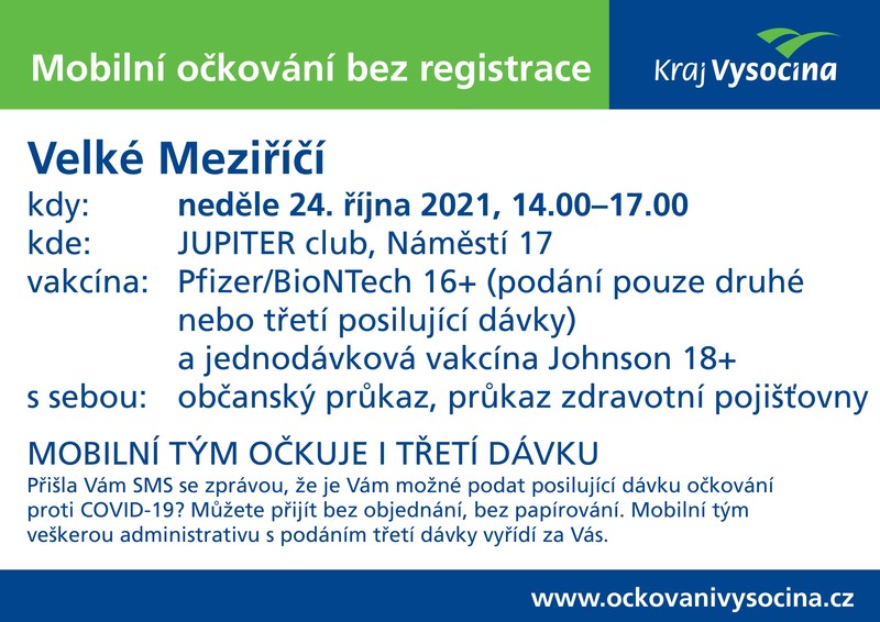 Mobilní očkování bez registrace